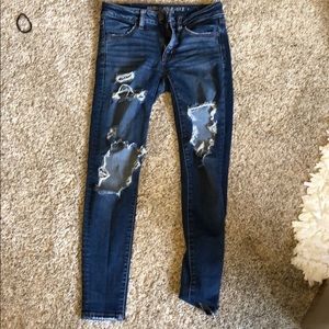 American eagle jeggings dark ripped